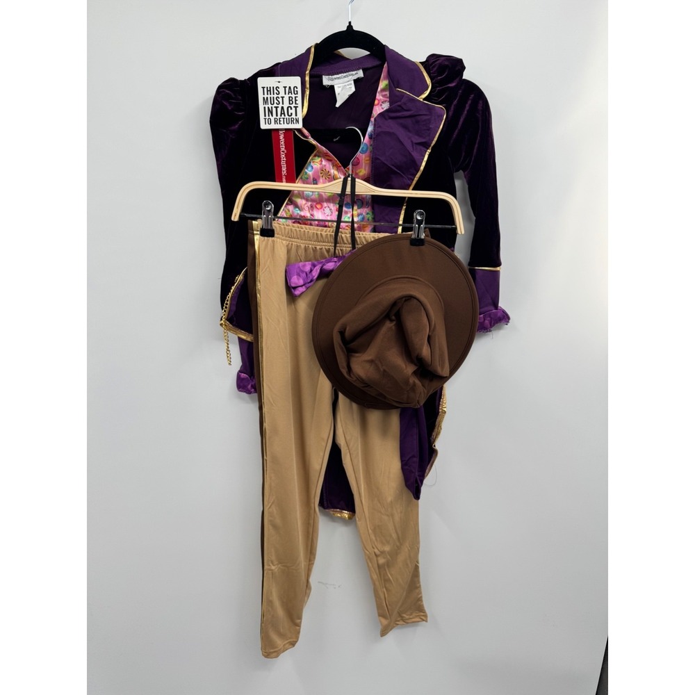 Candy Inventor Halloween Costumes Girls Large Stretch‎ Bow Tie Willy Wonka NWT